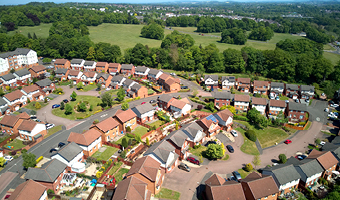 aerial picture of a housing estate