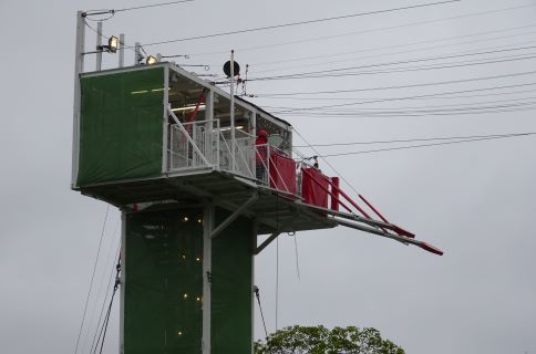 Two Steel Fabricated Zip Line Towers
