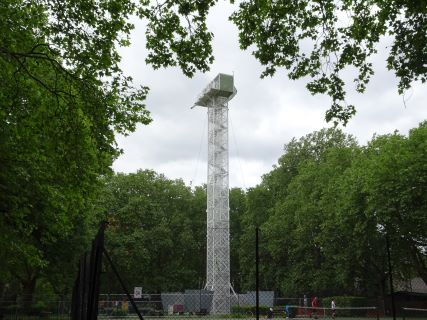 Two Steel Fabricated Zip Line Towers