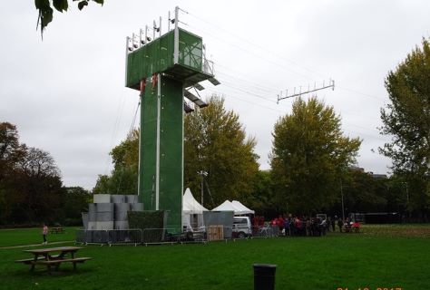 Two Steel Fabricated Zip Line Towers