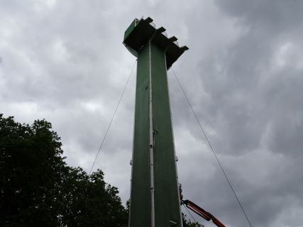 Two Steel Fabricated Zip Line Towers