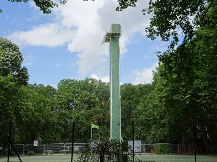 Two Steel Fabricated Zip Line Towers