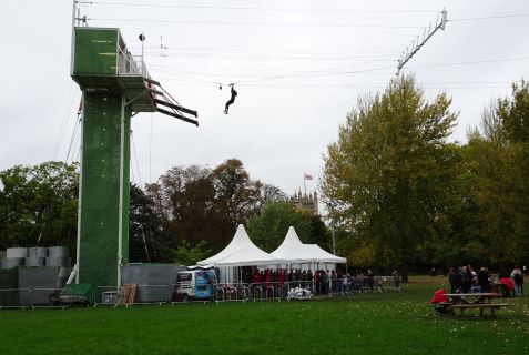 Two Steel Fabricated Zip Line Towers