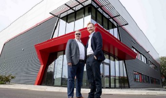 MEPC’s Chris Kimber-Nickelson with Lambert Smith Hampton’s Ed Lifely at Silverstone Park